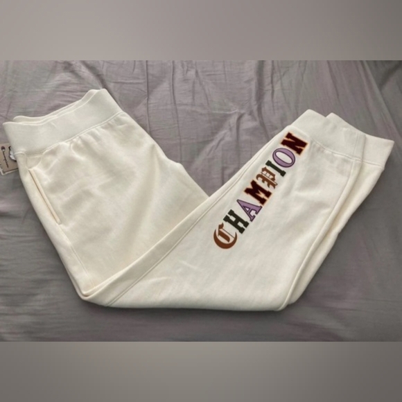 Champion Women's Off-White Joggers with Logo - Picture 5 of 7